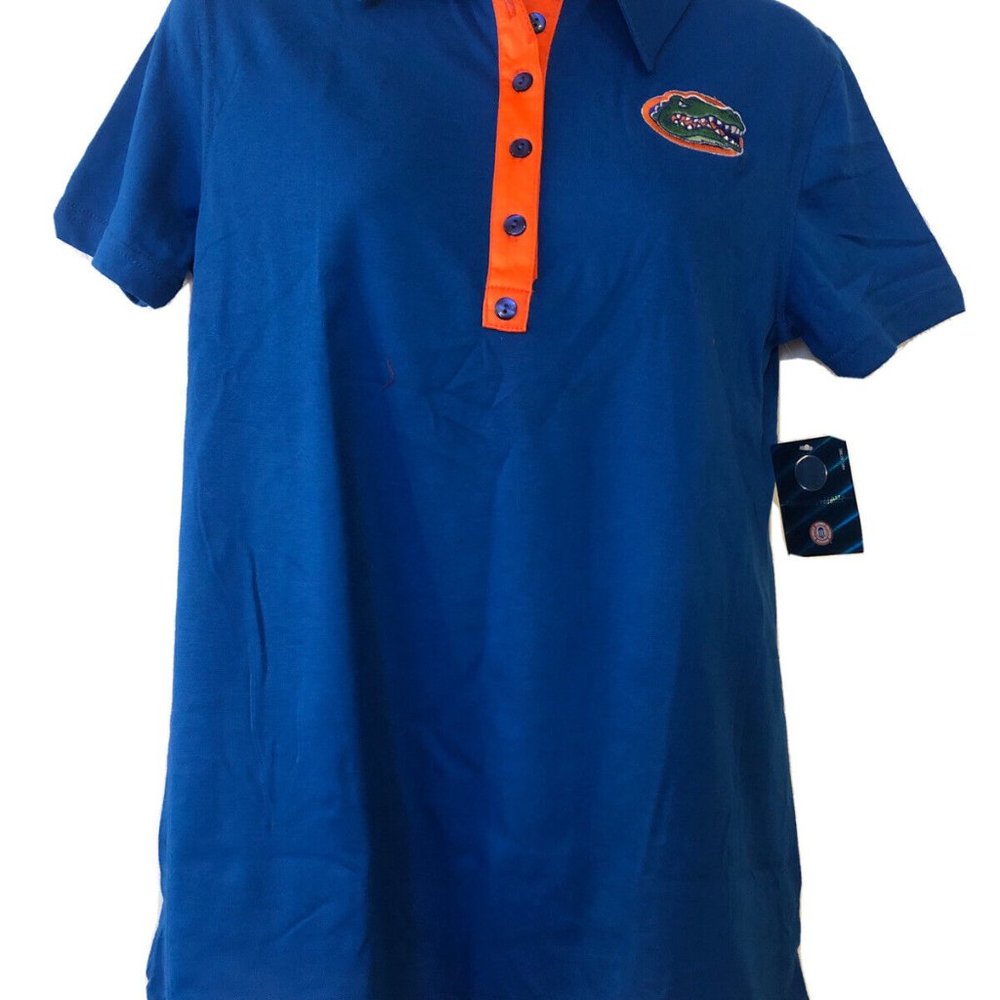 NEW UF UNIVERSITY OF FLORIDA GATORS WOMENS MEDIUM POLO SHIRT SPORTY